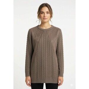 SIMPLY COUTURE Women Sweater  Size S Brown Pullover Round Neck Soft